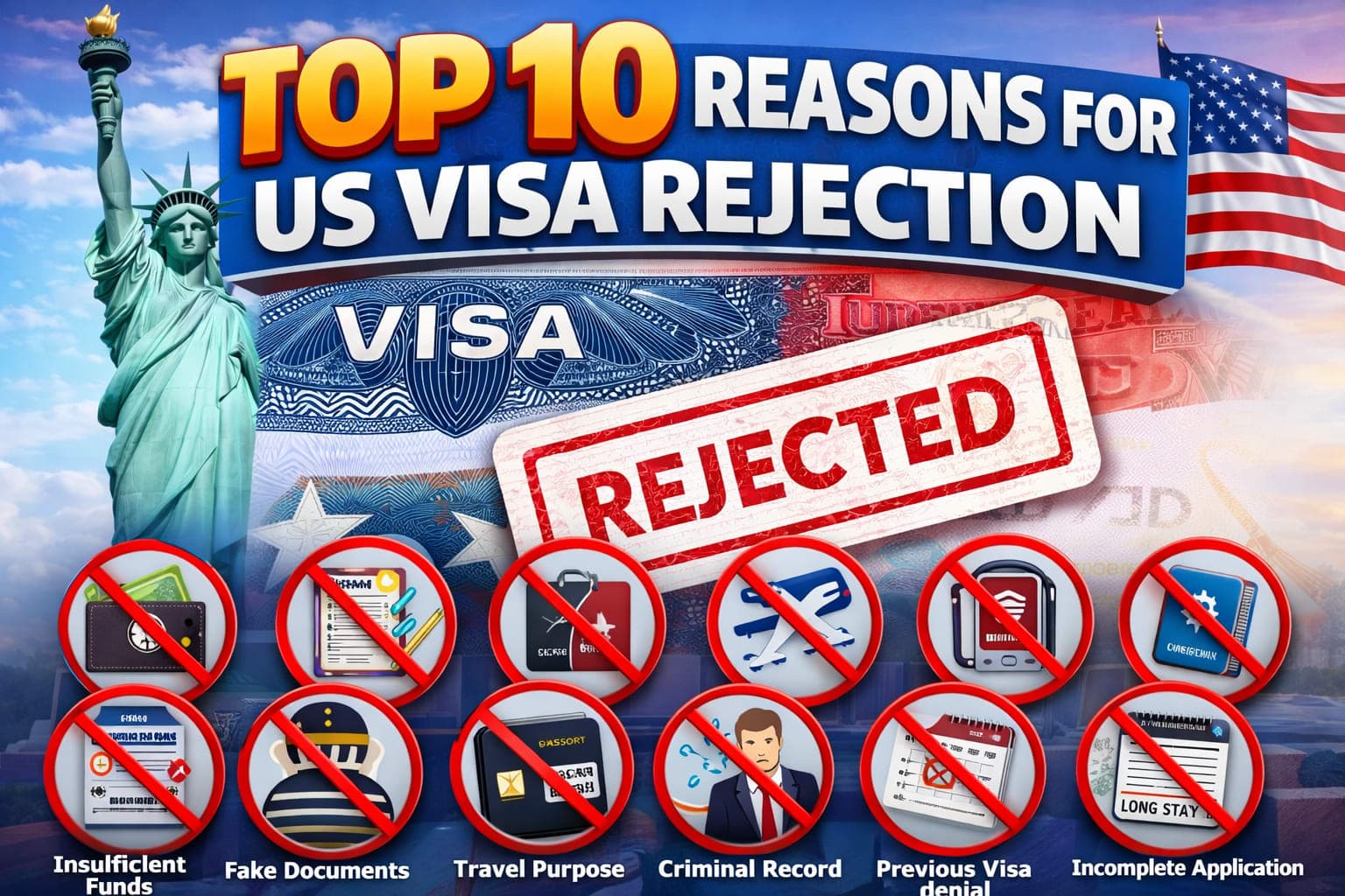 Top 10 Reasons for US Visa Rejection